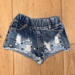 Lola +The Boys Rockstar Studded Denim Shorts